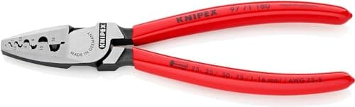 Image of KNIPEX Crimping Pliers for Wire Ferrules with Plastic Coating 180 mm, 97 71 180