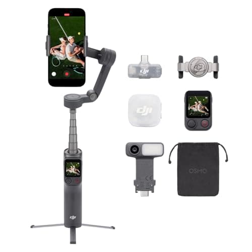 Image of Osmo Mobile 8P + Mic Mini 2 Transmitter, Gimbal Stabilizer for iPhone & Android, Wireless Microphone, Detail-Rich Audio, DJI OsmoAudio, Active Noise Canceling, 3-Axis Stabilization, Phone Gimbal
