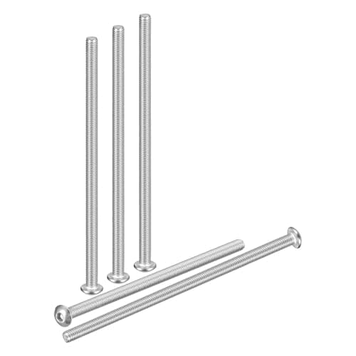 Image of DTGN M5-0.8x120mm Button Head Socket Cap Screws - 5Pack - Good for Road Bicycle, Mountain Bike, Auto, Motorcycle - 304 Stainless Steel Whitewashed - Hex Socket Drive Fasteners