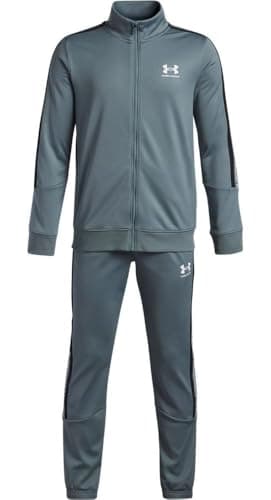 Image of Under Armour Boys' Icon Knit Tracksuit, Comfortable and Lightweight Sportswear for Kids, Boys' Tracksuit for Sports, PE and Training,Jasper Blue/Black/White,YSM