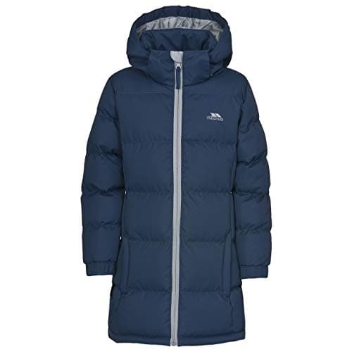 Image of Trespass Girls Padded Jacket Windproof Water Resistant Hooded School Coat Tiffy