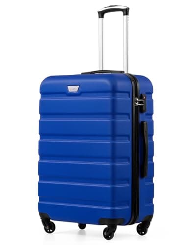 Image of COOLIFE 28 Inch Large Suitcase for Checked Luggage, Business Trip, ABS+PC, Lightweight Hard Shell Luggage with 360°Rubber Spinner Wheels, YKK Zipper, Telescopic Handle, TSA Lock, Navy Blue