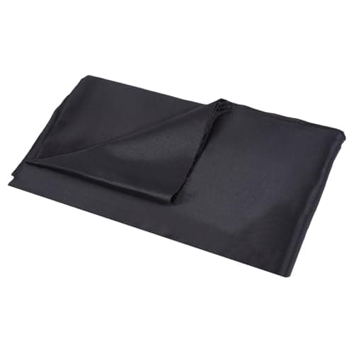 Image of letsinstyle 59 Inch Black Drapable Polyester Fabric by the Yard, Breathable Poplin Lining Cloth, Lightweight Broadcloth Fabrics for Sewing Dress Shirt Curtain Home Decor