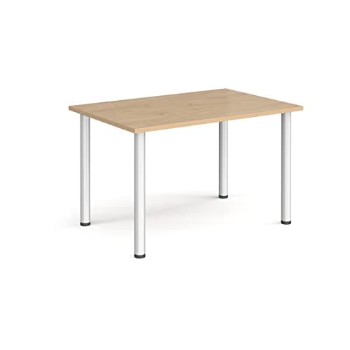 Image of Mr Office Rectangular radial leg meeting table - silver legs, Kendal Oak, 1200