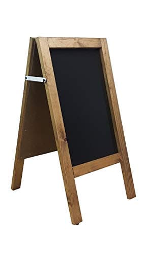Image of A Board - Chalkboard - Blackboard - Pavement Board -Dark Oak - for USE with Traditional Chalk and/OR Liquid Chalk PENS. Weight 5KGS Height 80cm x Width 40cm.