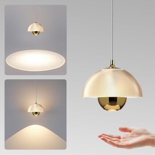 Image of Tubicen Gold Pendant Light Height Adjustable 10W LED Hanging Light Gesture Control Hand Sensor 2700K-5000K Nordic Flowerpot Modern Pendant Lighting for Kitchen Island Dining Room Bedroom
