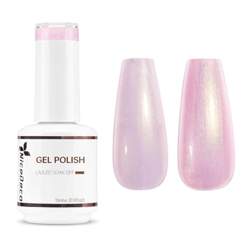 Image of Nicedeco Pearl Gel Nail Polish, 15ml Pearlescent Shell Shimmer Gel Polish Sparkle Shiny Nail Gel UV/LED Soak-Off Nail Art Manicure Pedicure, Salon & Home Use - Long Lasting & Easy to Apply 003