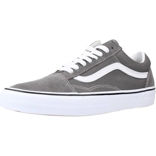 Image of Vans U Old Skool Trainers, Pewter/True White, Men, Size 38, Grey, 36.5 EU, Gray, 4/6.5 UK
