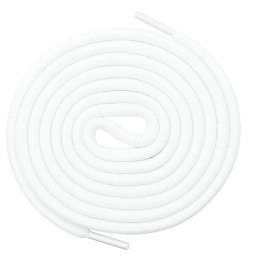 Image of Pimp My Shoes 120cm/47 White 4mm Round Smart Laces® Athletic Trainer, Boot & Sport Shoe Laces ideal Shoelaces