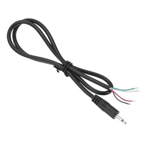 Image of sourcing map 3.5mm Male Jack to Bare Wire Open End Replacement 28AWG TRS 3 Pole Stereo 1/7" Mono Audio Cable Plug Jack Plug 41mm for Earphone Headphone Cable Repair, 0.5m