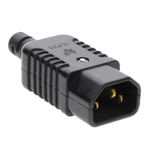 Image of kenable Heavy Duty Rewireable IEC C14 Male Inline Plug Connector 10A 230V No Soldering Required for Kettle Leads Up to 8mm Cable Black