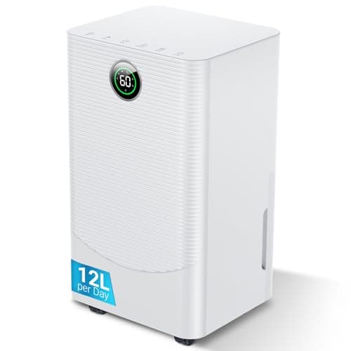 Image of 12L/day Dehumidifier with Digital Humidity Sensor & Display - 24-Hour Timer, 3 Dehumidification Modes, Continuous Drain, Ideal for Bedrooms, Office, Basements