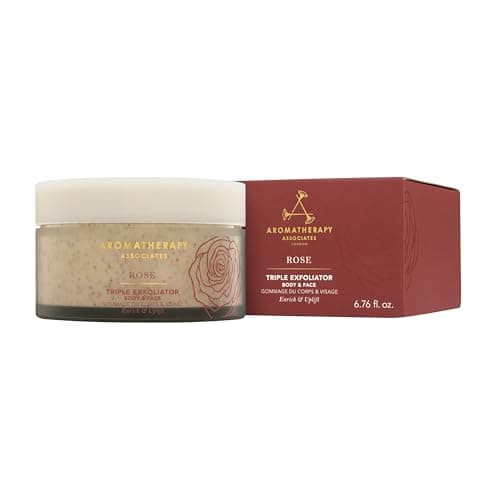 Image of Aromatherapy Associates Rose Triple Exfoliator Face & Body Scrub – Microdermabrasion Treatment with Bamboo, Jojoba & Corn Granules | Gentle Polishing, Brightening & Smoothing | Hydrating Skincare