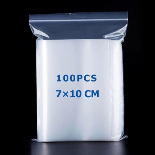 Image of 100 Grip Seal Bag - Small Plastic Bags for Jewelry, Candies, Coins, Medicine (7x10cm)