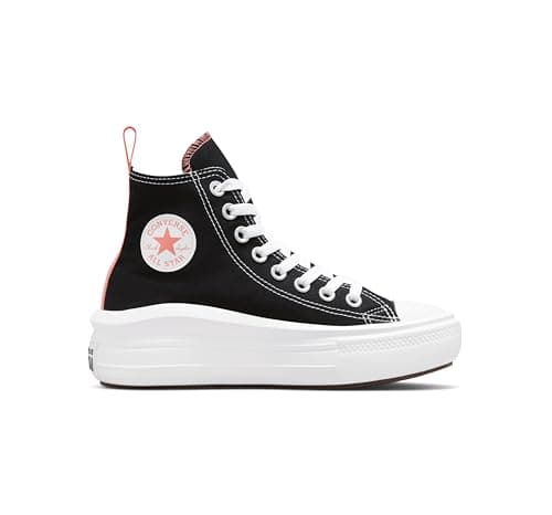 Image of Converse All Star Move Gs Trainers Black Pink Salt White - 5 UK