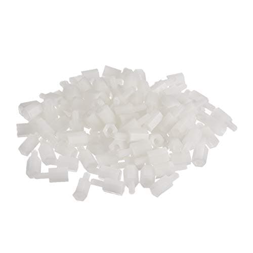 Image of sourcing map M3 8+6mm F/M Nylon Hex Standoff Spacer Screws PCB Pillar White 100 Pcs