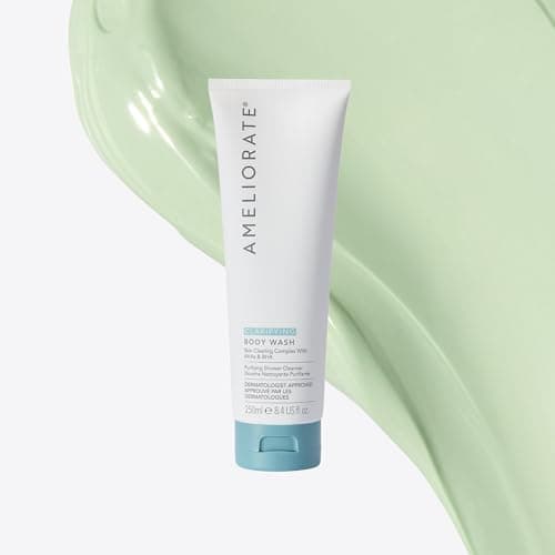 Image of AMELIORATE Clarifying Body Wash 250ml for Body Blemishes & Oily Skin | Prevents Breakouts & Unclogs Pores | Clay Cleanser with Hyaluronic Acid | Dermatologist Approved