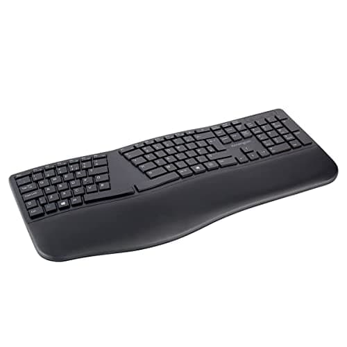 Image of Kensington Pro Fit Ergo Wireless Keyboard, QWERTY keyboard layout, Dual 2.4 GHz and Bluetooth 4.2 technology, Compatible with Chrome OS, macOS and Windows, K75401UK,Black