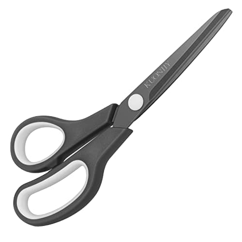 Image of KUONIIY Scissors Ultra Sharp Titanium Coating Blades Soft Comfort-Grip Handles Multi-Purpose Scissors, 8 Inch