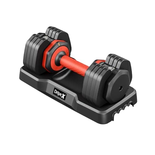 Image of Dripex Adjustable Dumbbells 25LB/11KG Weights, 2kg to 11kg Adjustable Weights for Men and Women, Anti-Slip Handle with Safety Locking Mechanism for Home Gym Exercise Equipment-1 Single
