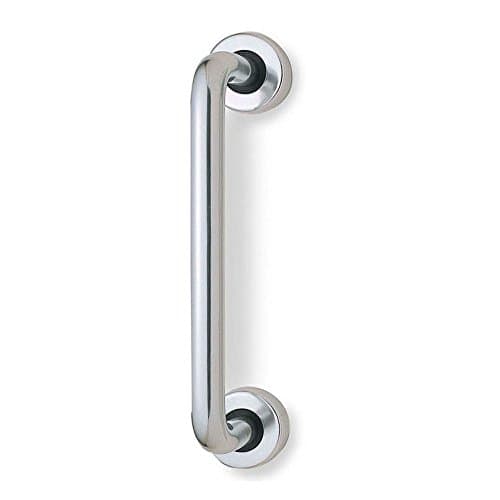 Image of 12" Door Pull Handle 'D' Round Bar Aluminium SAA 305mm x 19mm Rear/Face Fix