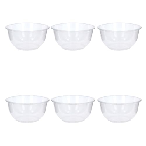 Image of Urban Living Plastic Cereal Bowls Set of 6, 450ml, Grey/Taupe/Red, Ideal for Camping, Picnic, Kids