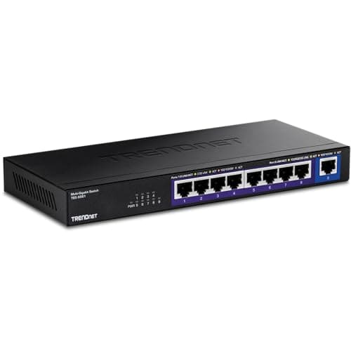 Image of TRENDnet 9-Port Multi-Gig Switch, TEG-S591, 8 x 2.5G RJ-45 Ports, 1 x 10G RJ-45 Port, 60Gbps Switching Capacity, Lifetime Protection, Black