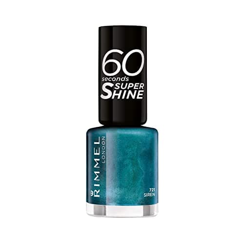Image of Rimmel 60 Seconds Super Shine Nail Polish, Siren, Quick-Dry Nail Polish, Ultra-Shiny Finish, Easy to Apply, Vibrant Colour, Long-Wearing, Clean and Improved Formula, Vegan, 8ml