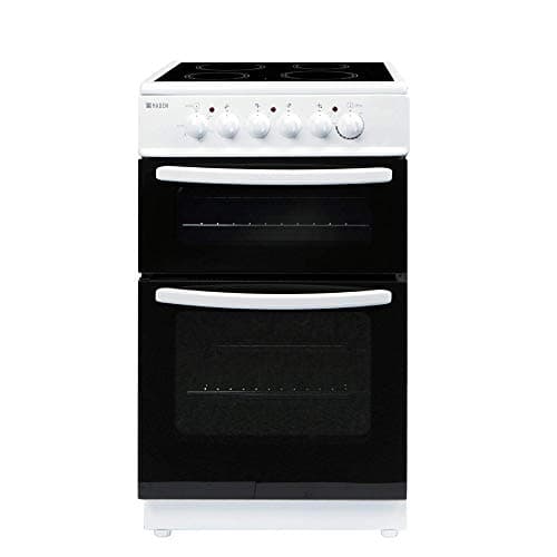 Image of Haden HECT50W Electric Cooker - Freestanding 52 Litre Oven with 4 Zone Ceramic Hob - Twin Cavity Electric Cooker - 50cm, White