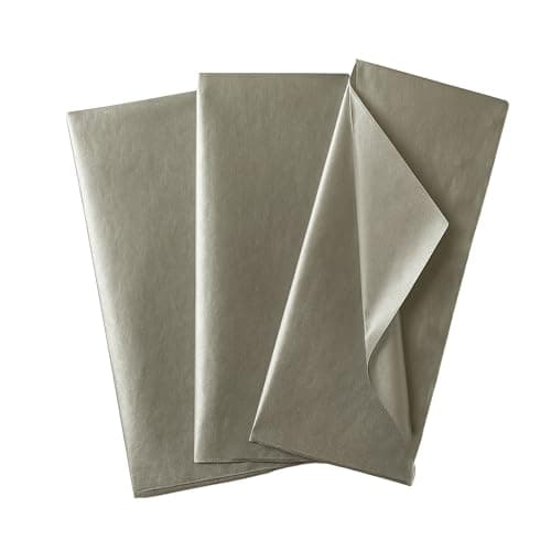 Image of Pack of 10 Metallic Silver Acid Free 50 x 70cm Tissue Paper Sheets