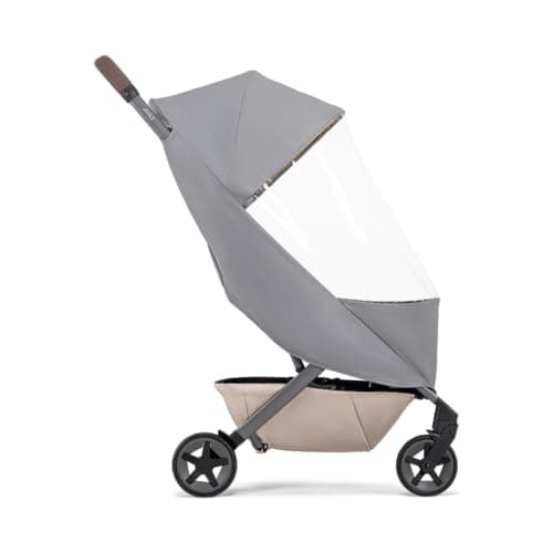 Image of Joolz AER+/2 Buggy Rain Cover - Windproof & Waterproof Winter Stroller Accessory - Clear Baby Travel Weather Shield for Sun, Dust, and Snow Protection - Compact and Easy Storage - Grey