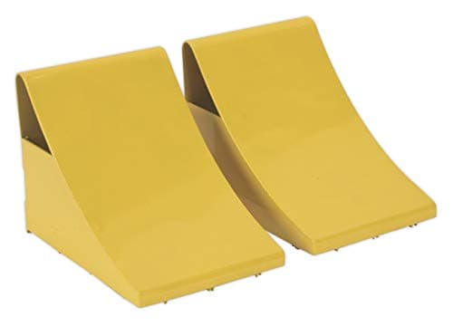 Image of Sealey Wc05 Heavy-Duty Steel Wheel Chocks 4Kg - Pair