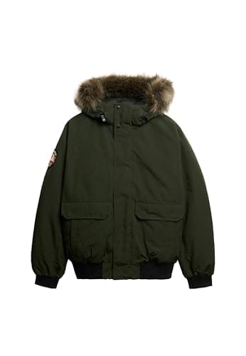 Image of Superdry Everest Faux Fur Bomber Jacket XL Green