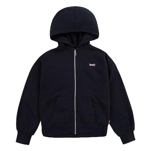 Image of Levi's Kids Logo Zip up Hoodie Girls, Black, 10 Years