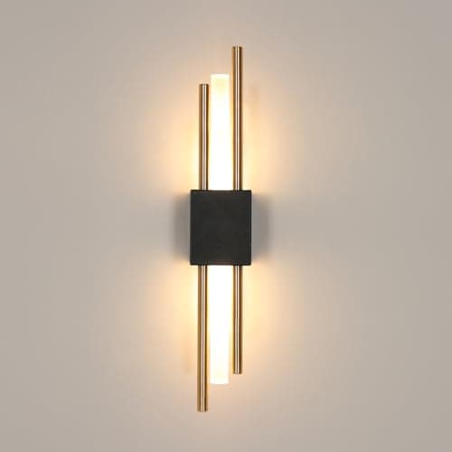 Image of Comely LED Wall Lights Indoor, 10W Modern LED Wall Lamp Warm Light 3000 K, Long Wall Sconce Lights Acrylic for Bedroom Living Room Corridor Hallway (Black Gold)