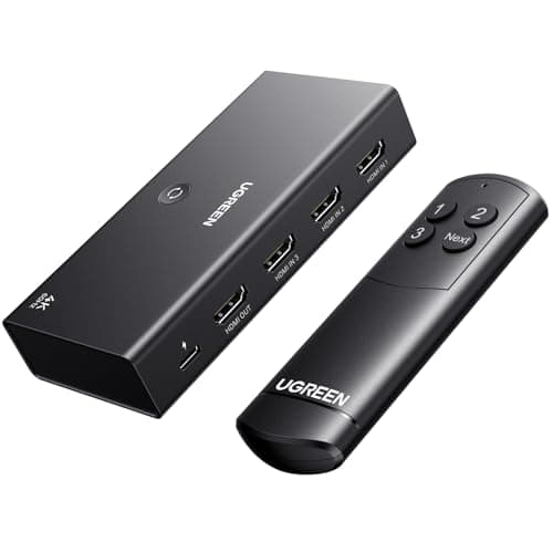 Image of UGREEN HDMI Switch 3 in 1 Out, 4K@60Hz HDMI Splitter with Remote Supports HDR10+, 3D, Dolby Atmos, HDCP 2.2 Switcher Compatible with PS5/4/3 Xbox Series Roku TV Fire Stick Blu-Ray Player