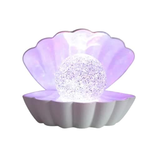 Image of Sense Aroma White Clam Sea Shell with Glitter Pearl Colour Changing LED Mood Lamp