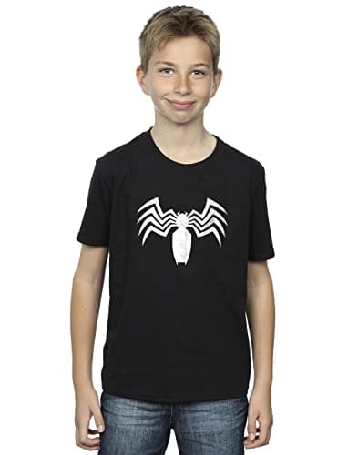 Image of Marvel Boys Venom Spider Logo Emblem T-Shirt Black 7-8 Years