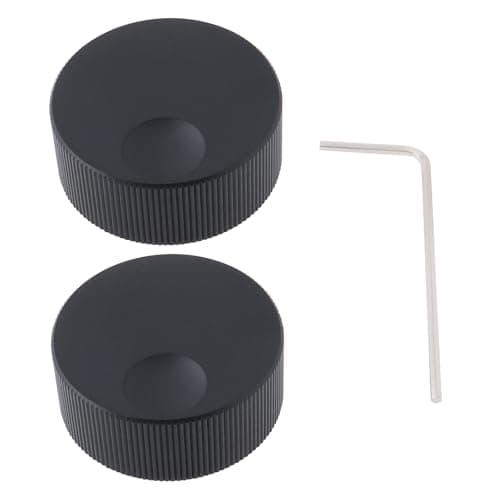 Image of SG Store 2Pcs 32x13mm Volume Control Switch Knob Rotary Control Tuning Knob Solid Aluminum with Wrench Suitable for 6mm Hole Potentiometer (Black)