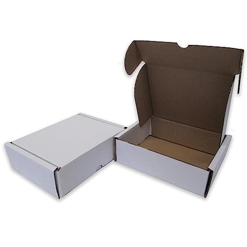 Image of W.E. Roberts Pack of 50 Die Cut Postal Mailing Cardboard Boxes White (170 x 140 x 55mm)