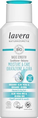 Image of lavera Conditioner Basis Sensitiv Moisture and Care • Moisturising Conditioner • Hair Care • Natural Cosmetics • Vegan • Certified • 200ml, 110441
