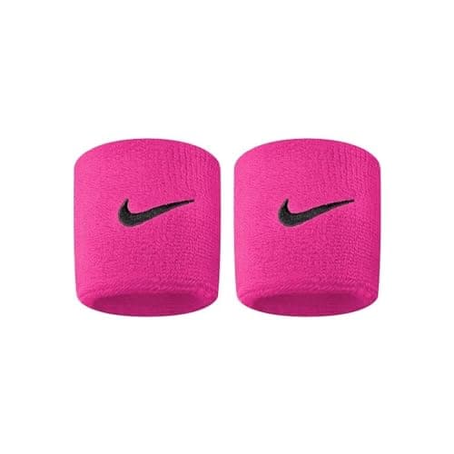 Image of NIKE Fitness Pink/Black NIKE WRISTBAND SWOOSH PINK BLACK, Pink/Black, 8 cm UK