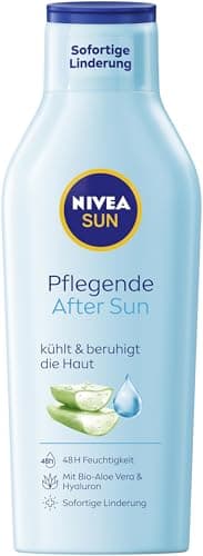 Image of NIVEA SUN Nourishing After Sun Lotion, Body Lotion with Skin Soothing Effect After Sunbathing, After Sun with Organic Aloe Vera and Hyaluronic for 48 Hours of Moisture (400 ml)