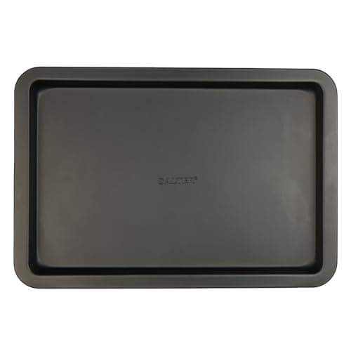 Image of Salter Bakes Baking Tray – 37 cm Non-Stick Coated Flat Oven Sheet, Large Cookie Tray, Oven Safe Up to 220°C, PFOA-Free, Bake & Roast Vegetables/Biscuits/Pastries, Durable, Black