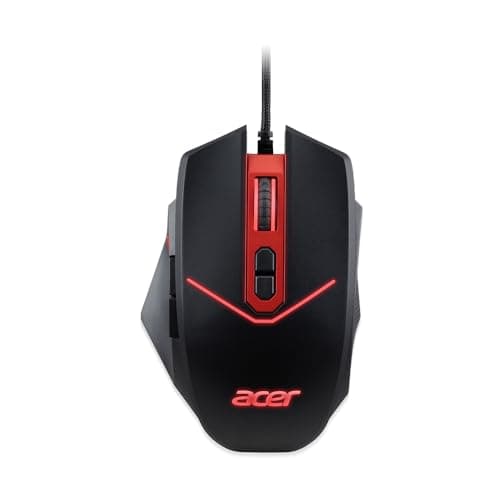 Image of Acer Nitro Gaming Mouse (4200 DPI, Adjustable with Four Levels and Eight Buttons, Including Burst Fire, LED Lighting, Optional Weights (4x 5g)) Red/Black