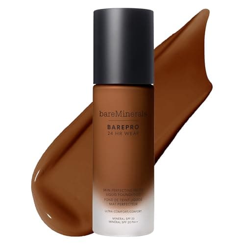 Image of bareMinerals BAREPRO 24HR Wear Skin-Perfecting Matte Liquid Foundation Mineral SPF 20 - Breathable Makeup for Face, Full Coverage, 24HR Wear, Natural Matte Finish, Vegan