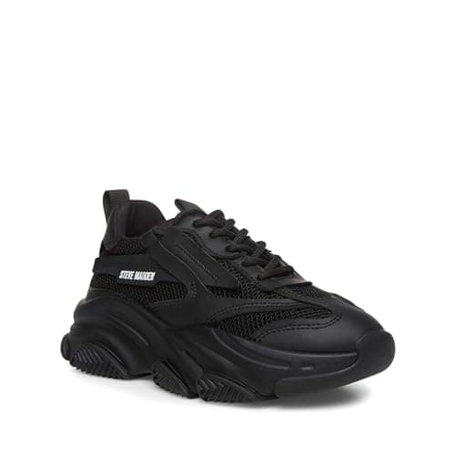 Image of Steve Madden Women's Possession Sneaker, Black, 6 UK
