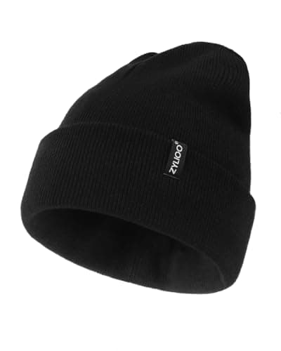 Image of Zylioo XL/XXL Beanie Hats for Big Heads, Winter Knitted Beany Hats, Warm Slouchy Cuffed Skull Watching Cap