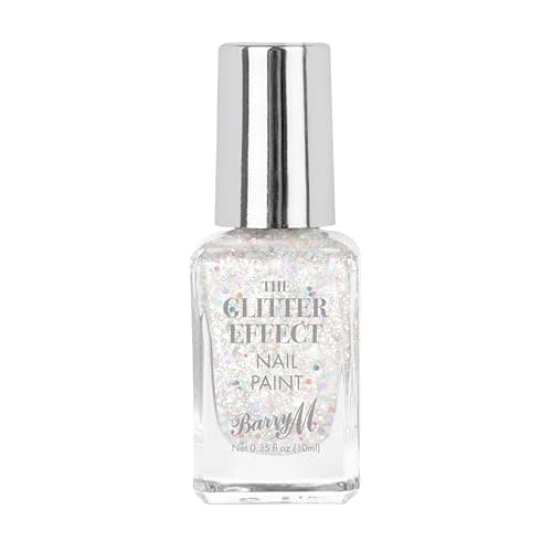 Image of Barry M Glitter Effect Nail Paint, Shade White Party Pearl |White Glitter Nail Polish