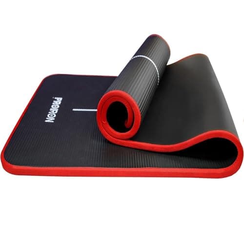 Image of PROIRON Yoga Mat Thick 10MM - NBR Yoga Matt Exercise Fitness Foam Large Padded Non-Slip High Density for Pilates, Stretching, Home Gym Workout Men Women with Free Carry Strap (1830mm x 660mm, Black)
